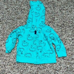 Boys, girls Blue Hoodie with Chameleon Print, 6‎ month carters